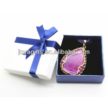 2013 naturais rosa agate jóias pingente de colar de pingente